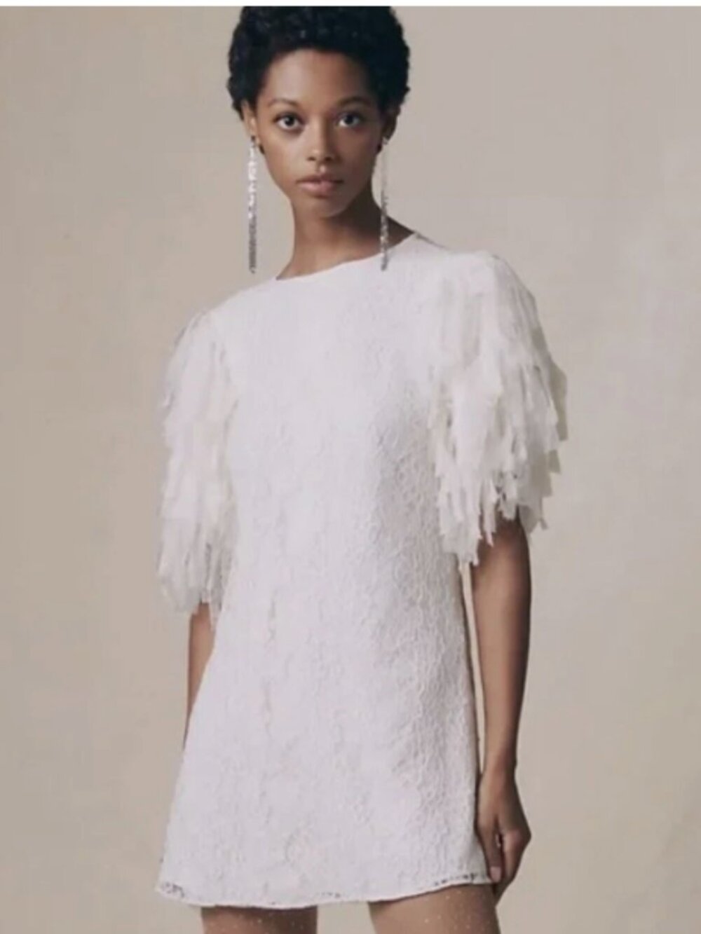 Free People Songbird Mini Dress White Large